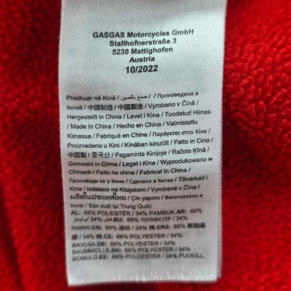 GasGas Factory Racing Full Zip Hoodie Moto Alpinestars Motorex XL Red Jacket Men - Picture 11 of 16
